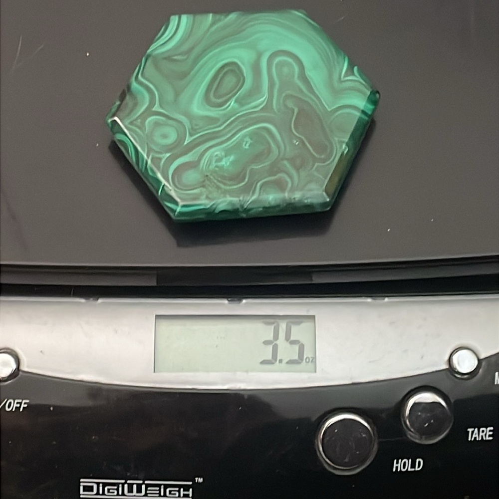 Hexagonal Malachite Riser / Coaster - Picture 5 of 8